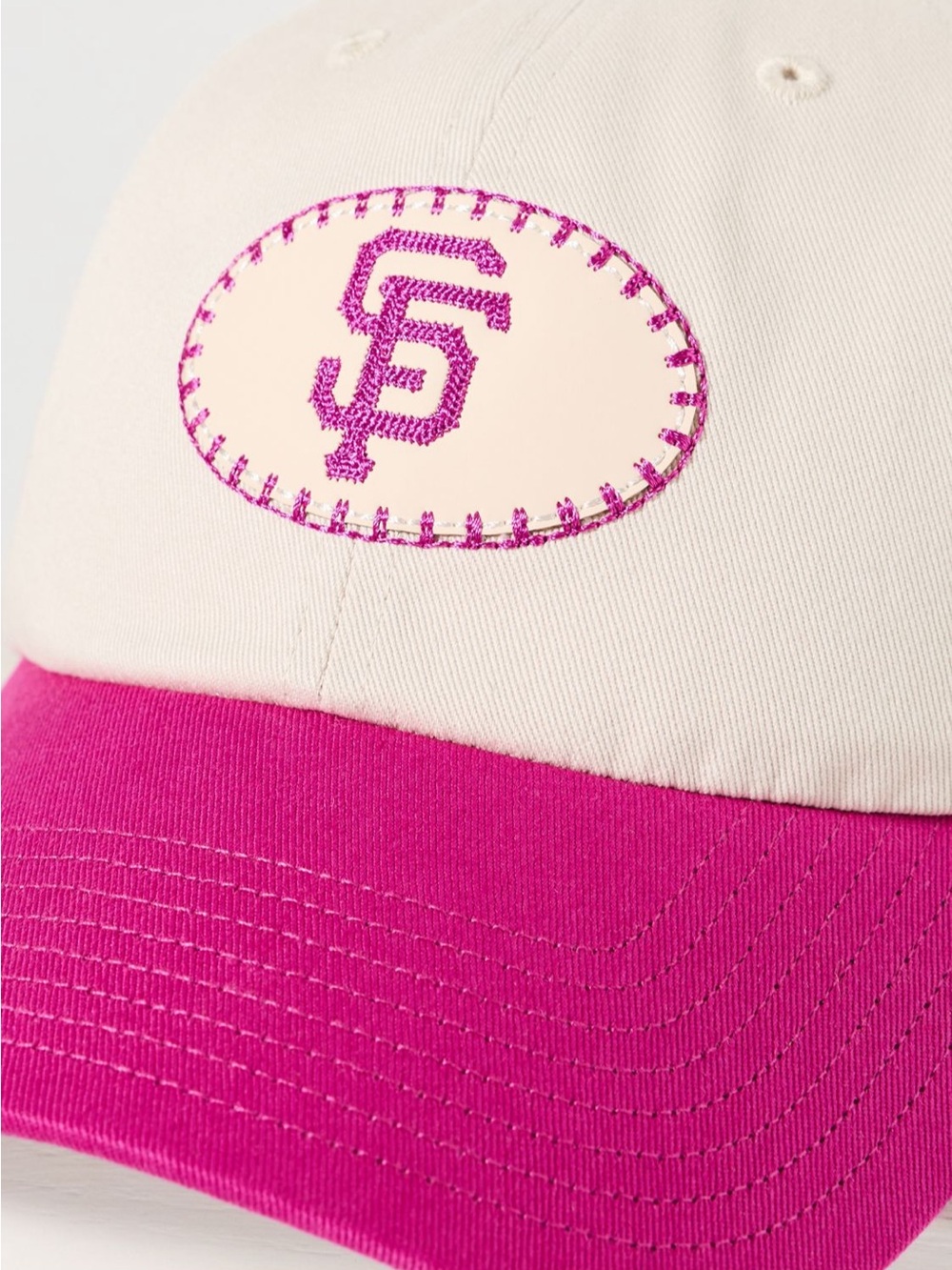 NWT ‘47 Leather Patch San Francisco Giants Baseball Hat Embroidered Pink - Picture 3 of 8